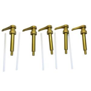 Pack of 5 Gold Barista Latte Italian Soda Syrup Pumps 750ml Bottles Open Package